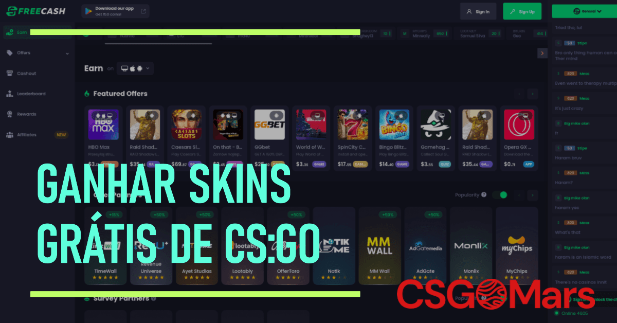 Como Ganhar Skins Gratuitas de CS:GO em 2026?