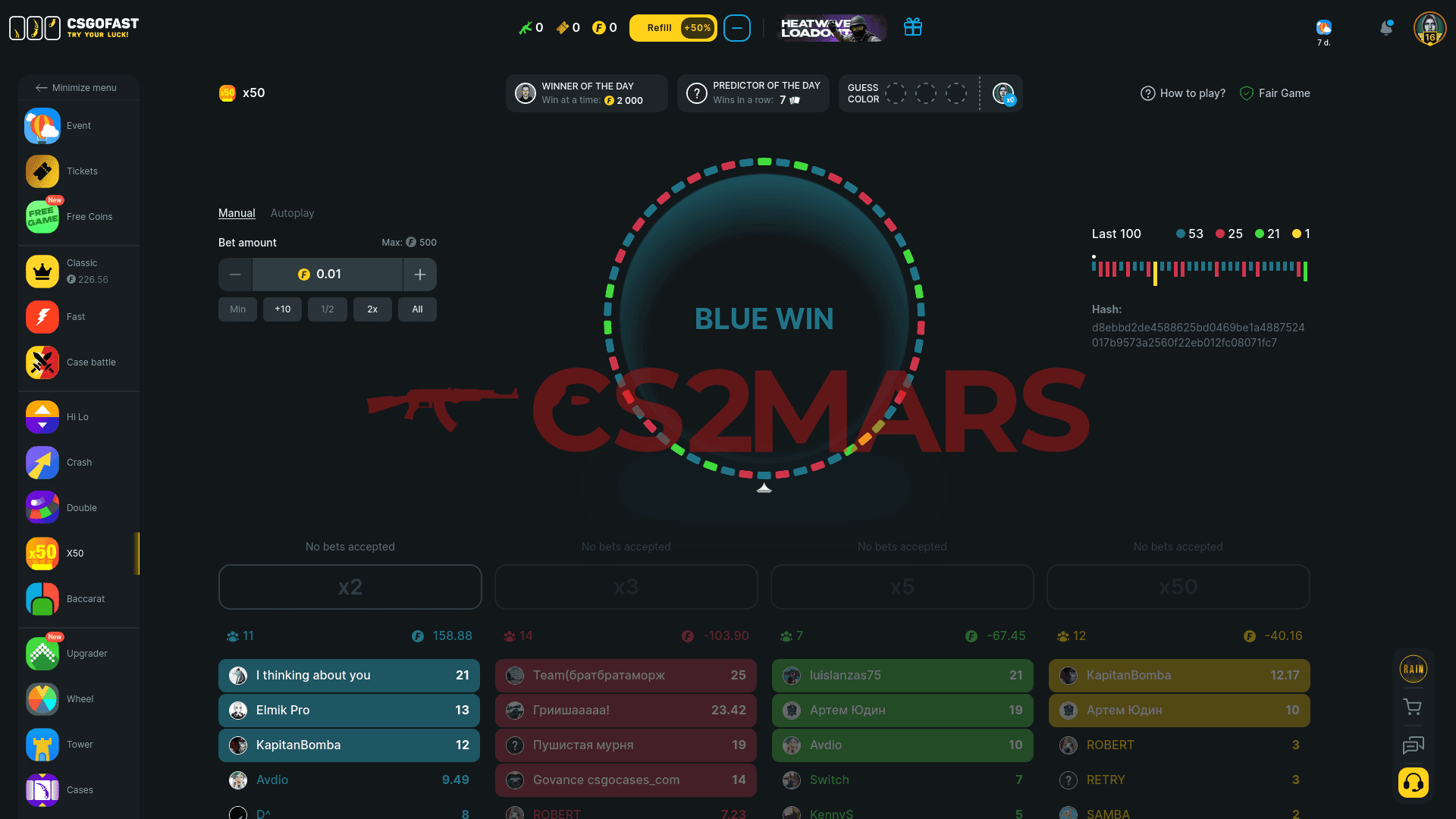 csgofast.com x50 game